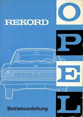 Opel Rekord A Bedienungsanleitung 3.1963