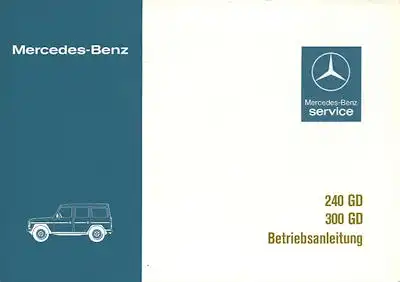 Mercedes-Benz 240 300 GD Bedienungsanleitung 8.1983