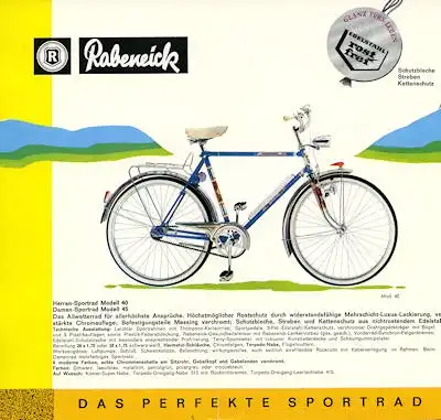 Rabeneick Fahrrad Programm 1960er Jahre