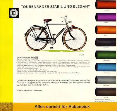 Rabeneick Fahrrad Programm 1960er Jahre