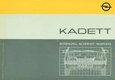 Opel Kadett E Bedienungsanleitung 12.1984