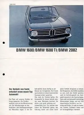 BMW 1600 1600ti 2002 Prospekt 7.1968