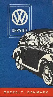 VW Service und Straßenkarte Dänemark ca. 1960