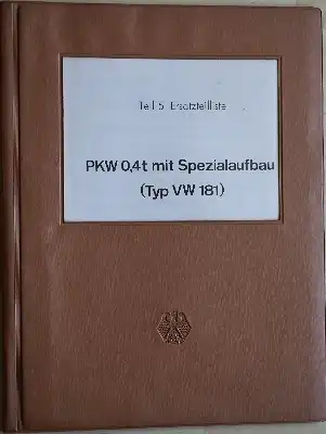 VW 181 Bundeswehr Ersatzteilliste 1974