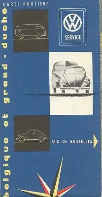 VW Service und Straßenkarte Belgien 1960er Jahre