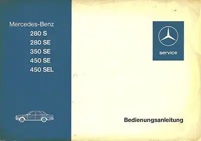 Mercedes-Benz W 116 Bedienungsanleitung 8.1972
