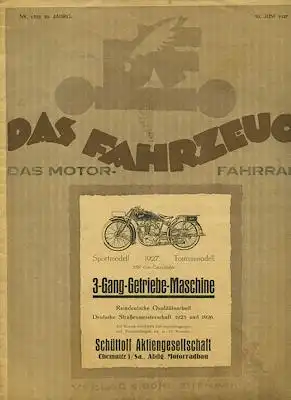 Das Fahrzeug / Das Motor-Fahrrad 1927 Heft 1352