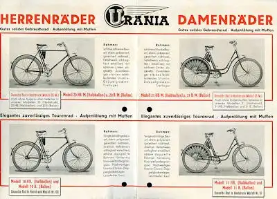 Urania Fahrrad Prospekt 1935