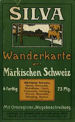 Silva Verlag Berlin Wanderkarte der Märkischen Schweiz 1920er Jahre