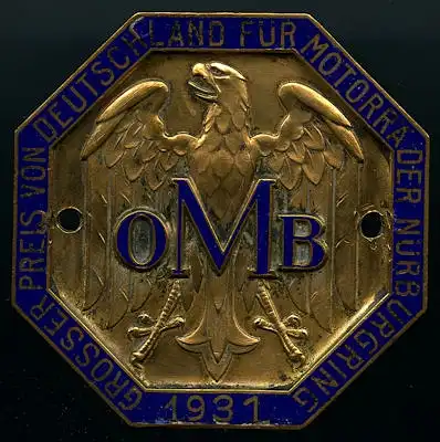 Plakette OMB Nürburgring 1931