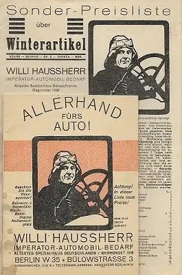 Willi Haussherr Automobil-Bedarf 1930er Jahre
