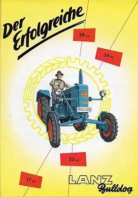 Lanz Bulldog 17 22 28 und 36 PS Prospekt 1950er Jahre