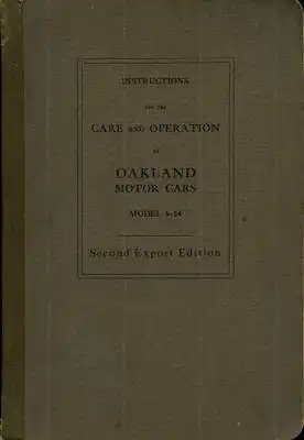 Oakland Model 6-54 Bedienungsanleitung ca. 1930