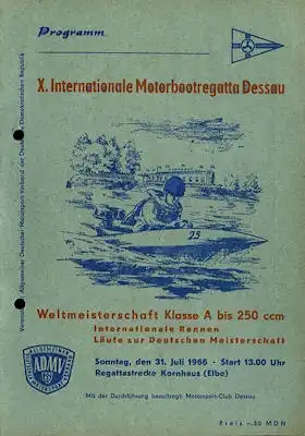 Programm Motorbootrennen Dessau 31.7.1966