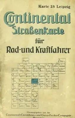Continental Straßenkarte 28 Leipzig 1930er Jahre