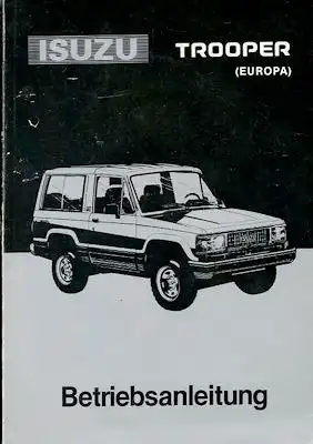 Isuzu Trooper Bedienungsanleitung 1.1990