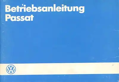 VW Passat Bedienungsanleitung 2.1986