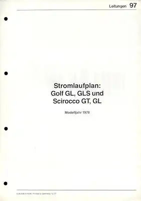 VW Golf 1 / Scirocco 1 Stromlaufplan 1978
