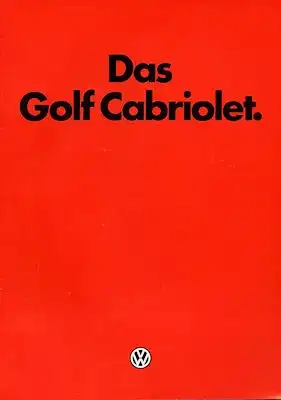 VW Golf 1 Cabriolet Prospekt 1.1985