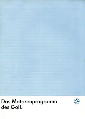 VW Golf 2 Motoren Prospekt 8.1989