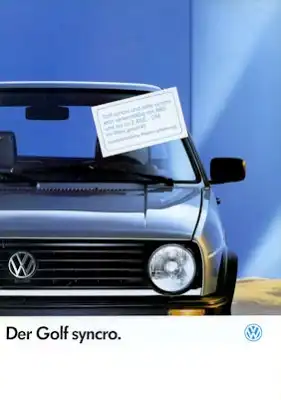 VW Golf 2 Syncro Prospekt 1.1989