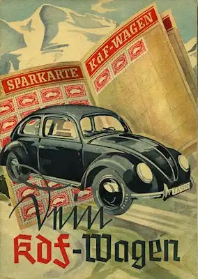 VW KdF-Wagen Prospekt 1939/1980er Jahre Reprint