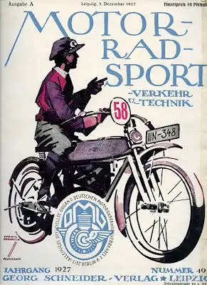 Motorrad Verkehr Sport und Technik 1927 Heft 49