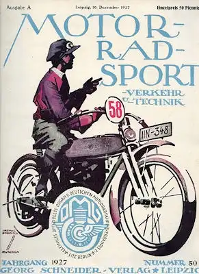 Motorrad Verkehr Sport und Technik 1927 Heft 50