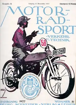 Motorrad Verkehr Sport und Technik 1927 Heft 51