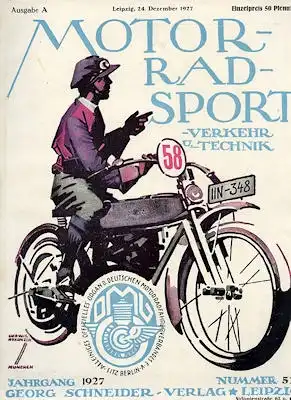 Motorrad Verkehr Sport und Technik 1927 Heft 52