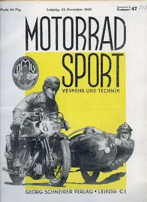Motorrad Verkehr Sport und Technik 1929 Heft 47