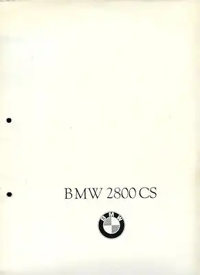 BMW 2800 CS Prospekt 12.1968