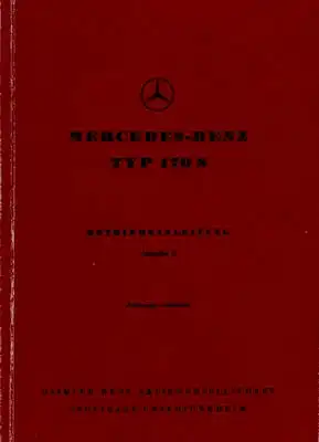 Mercedes-Benz 170 S Bedienungsanleitung 12.1950 Reprint 1997