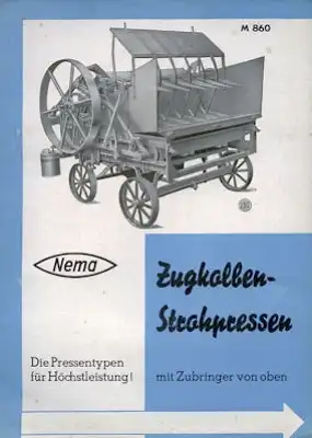 NEMA Zugkolben-Strohpressen Prospekt 1938