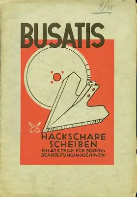 Busatis Hackschare, Scheiben u.a. Katalog 1938