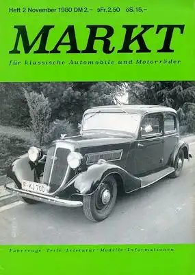 Markt für klassische Automobile und Motorräder Nr. 2 Nov. 1980