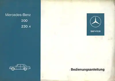 Mercedes-Benz 200 230.4 (115) Bedienungsanleitung 8.1975