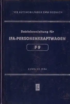 IFA F 9 Bedienungsanleitung 1954