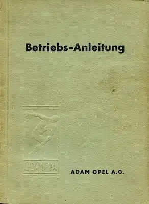Opel Olympia Bedienungsanleitung 11.1936