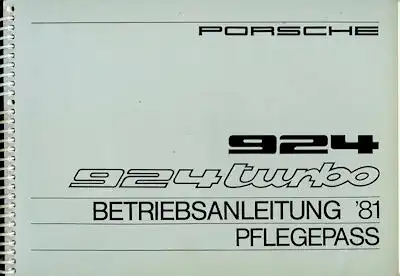Porsche 924 Bedienungsanleitung  1981