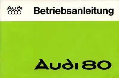 Audi 80 Bedienungsanleitung 4.1978