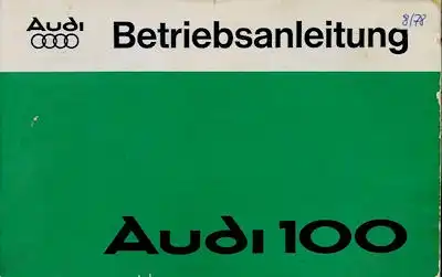Audi 100 C 2 Bedienungsanleitung 1.1978