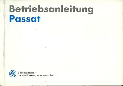 VW Passat Bedienungsanleitung 1990
