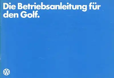 VW Golf 1 Bedienungsanleitung 1.1982
