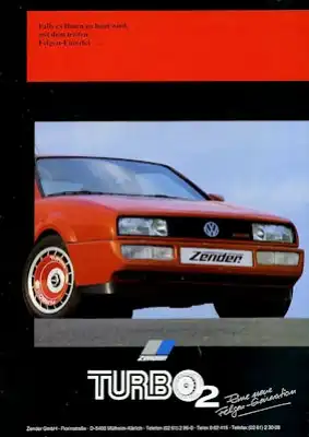 VW / Zender Felgen Prospekt 1990er Jahre