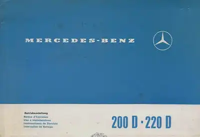 Mercedes-Benz 200D 220D Bedienungsanleitung 5.1968
