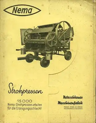 NEMA Strohpressen Prospekt 1937