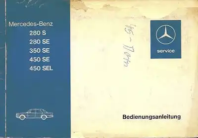 Mercedes-Benz W 116 Bedienungsanleitung 2.1973