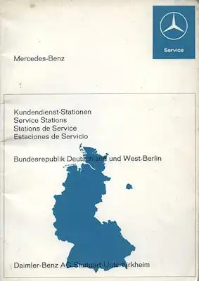 Mercedes-Benz Kundendienst-Stationen Deutschland 11.1970