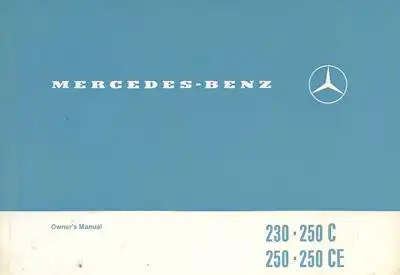 Mercedes-Benz 230 250 C CE Bedienungsanleitung 6.1970 e